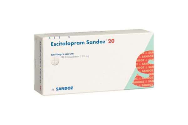 Escitalopram Sandoz Filmtabl 20 mg 98 Stk