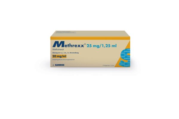 Methrexx sol inj 25 mg/1.25ml ser pré 1.25 ml