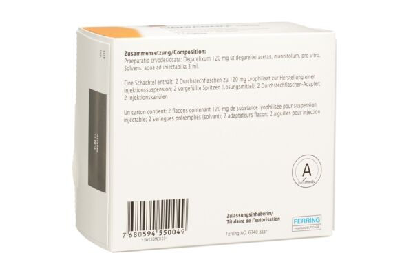Firmagon subst sèche 120 mg seringues préremplies avec solvant set 2 pce