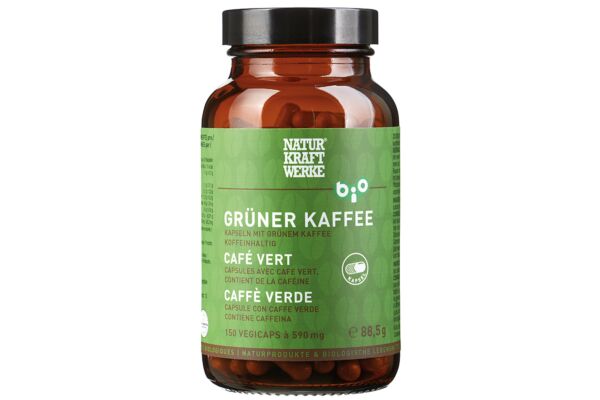 NaturKraftWerke Grüner Kaffee Pulver Vegicaps à 590mg Bio/kbA 150 Stk