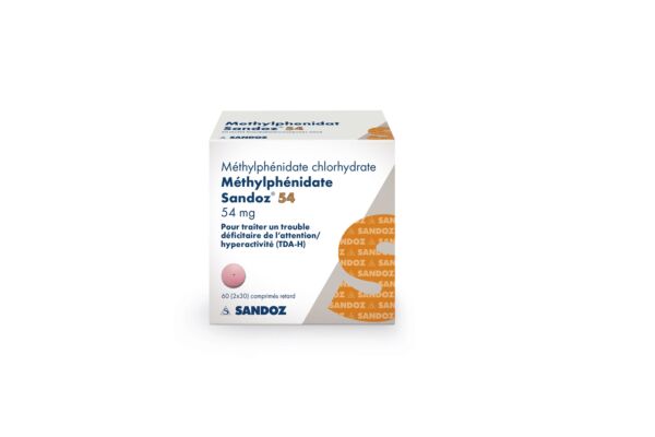 Méthylphénidate Sandoz cpr ret 54 mg bte 60 pce