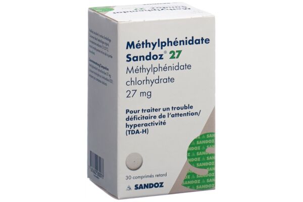 Méthylphénidate Sandoz cpr ret 27 mg bte 30 pce