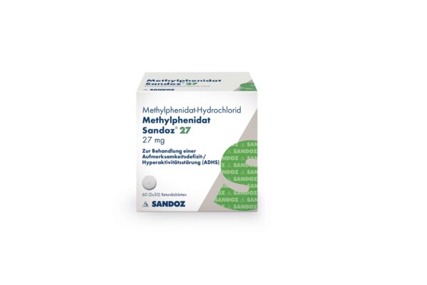Méthylphénidate Sandoz cpr ret 27 mg bte 60 pce