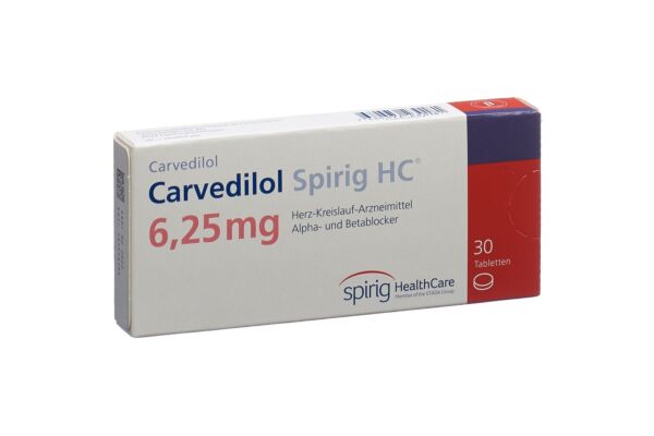 Carvédilol Spirig HC cpr 6.25 mg 30 pce