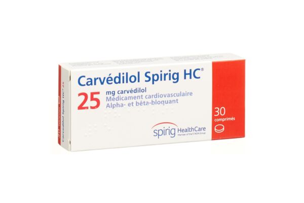 Carvédilol Spirig HC cpr 25 mg 30 pce