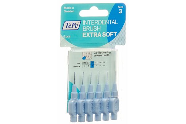 TePe Interdental Brush 0.60mm x-soft blau Blist 6 Stk