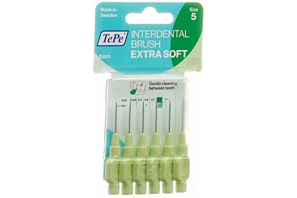 TePe Interdental Brush 0.8mm x-soft grün Blist 6 Stk