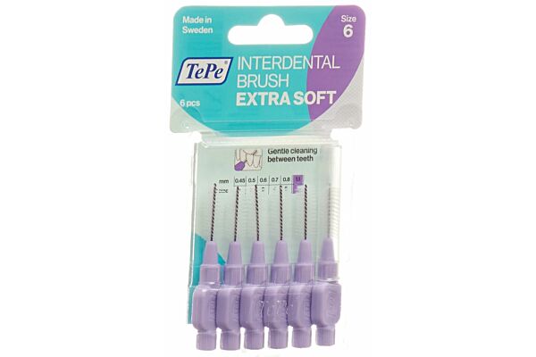 TePe Interdental Brush 1.1mm x-soft violett Blist 6 Stk