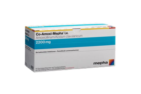 Co-Amoxi-Mepha subst sèche 2200 mg en flacon 100 ml 10 pce
