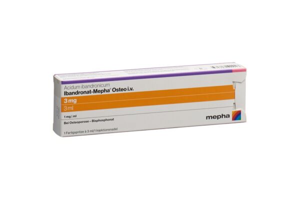 Ibandronat-Mepha Osteo sol inj 3 mg/3ml i.v. ser prê 3 ml