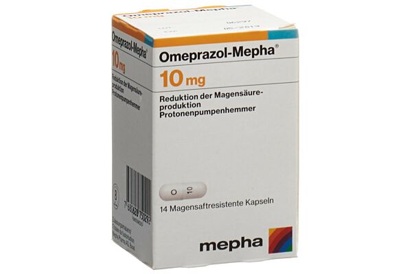 Omeprazol-Mepha caps 10 mg bte 14 pce