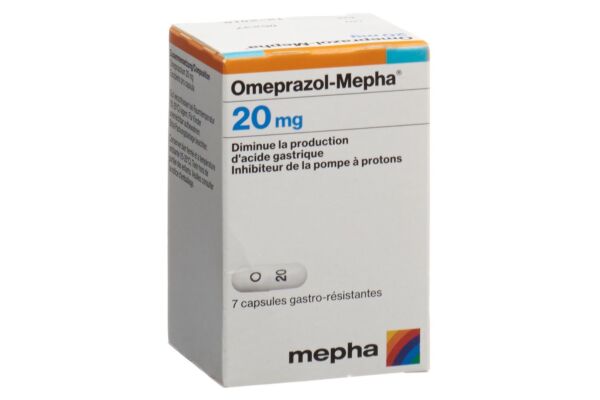 Omeprazol-Mepha caps 20 mg bte 7 pce