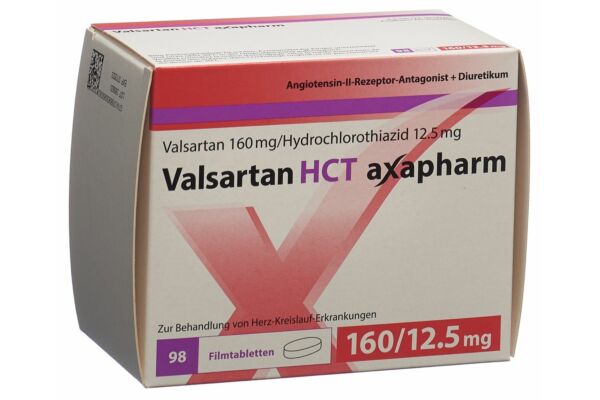 Valsartan HCT axapharm cpr pell 160/12.5 mg 98 pce