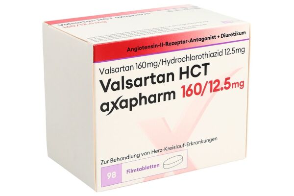 Valsartan HCT axapharm cpr pell 160/12.5 mg 98 pce