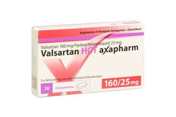 Valsartan HCT axapharm cpr pell 160/25 mg 28 pce