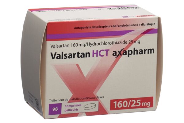 Valsartan HCT axapharm cpr pell 160/25 mg 98 pce