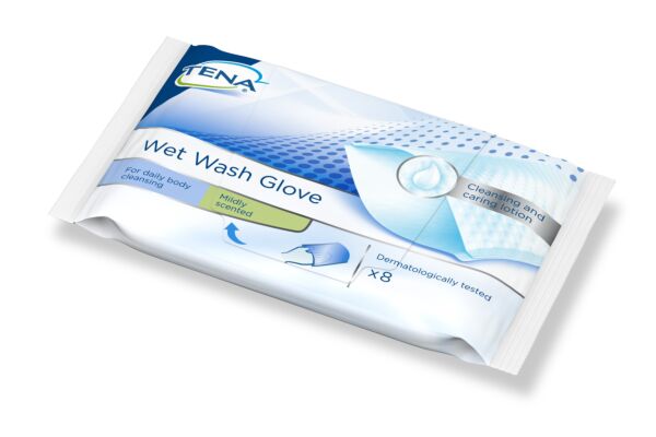 TENA Wet Wash Glove parfumé 8 pce