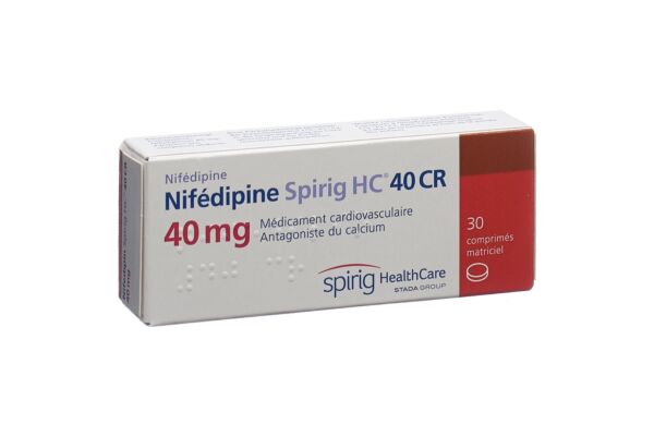 Nifédipine Spirig HC CR cpr ret 40 30 pce