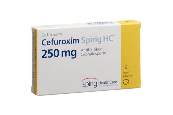Céfuroxime Spirig HC cpr pell 250 mg 14 pce