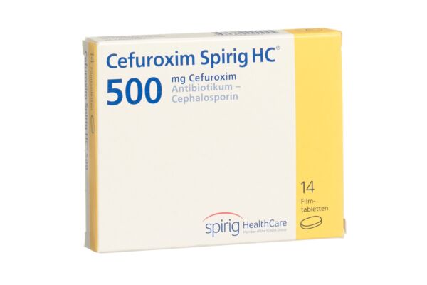 Céfuroxime Spirig HC cpr pell 500 mg 14 pce