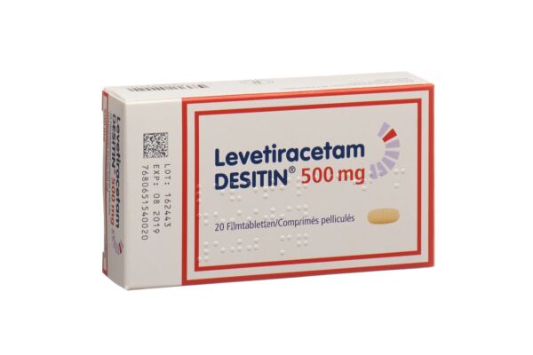 Levetiracetam DESITIN Filmtabl 500 mg 20 Stk