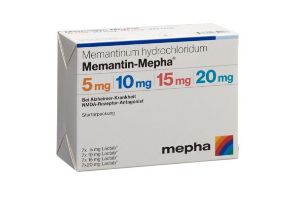 Memantin-Mepha emballage départ Lactab 7x5/7x10/7x15/7x20mg 28 pce