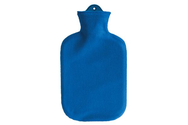 SÄNGER Wärmflasche 2l Fleecebezug blau