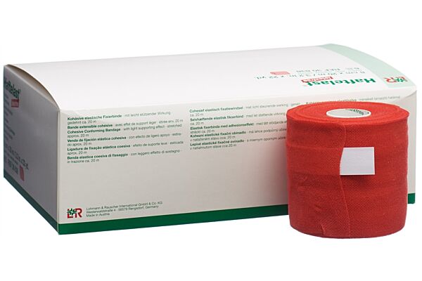 Haftelast sans latex bande de fixation cohésive 8cmx20m rouge 6 pce