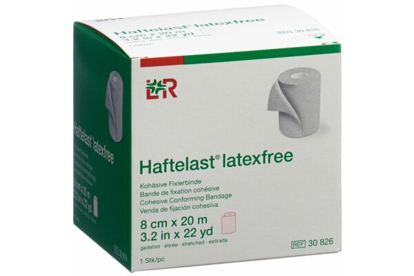 Haftelast sans latex bande de fixation cohésive 8cmx20m crème