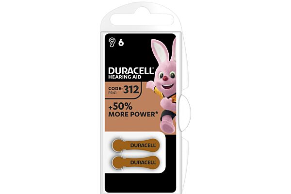 Duracell Batterie EasyTab 312 Zinc Air D6 1.4V 6 Stk