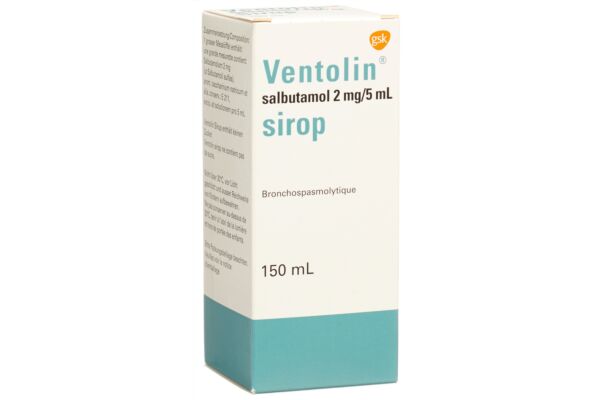 Ventolin sirop 2 mg/5ml sans sucre fl 150 ml
