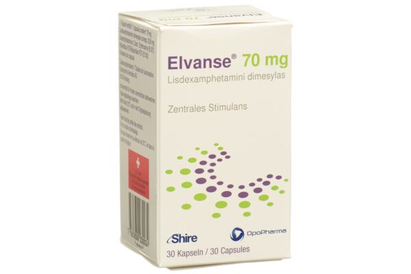 Elvanse caps 70 mg bte 30 pce