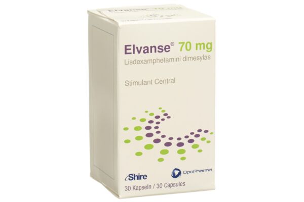 Elvanse caps 70 mg bte 30 pce