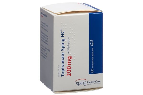 Topiramat Spirig HC cpr pell 200 mg bte 60 pce