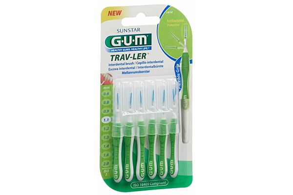 GUM Trav-Ler 1.1mm ISO 3 conic vert 6 pce