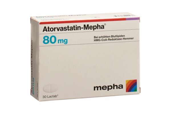 Atorvastatin-Mepha Lactab 80 mg 30 Stk