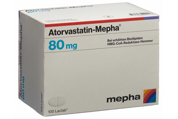 Atorvastatin-Mepha Lactab 80 mg 100 Stk
