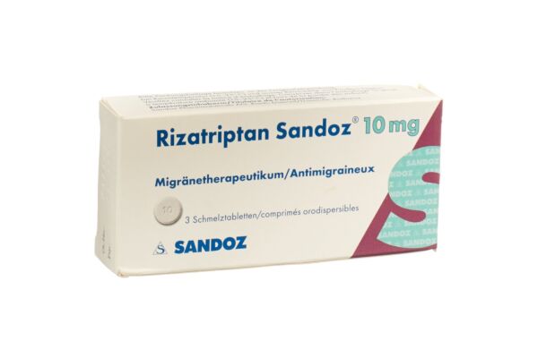 Rizatriptan Sandoz Schmelztabl 10 mg 3 Stk