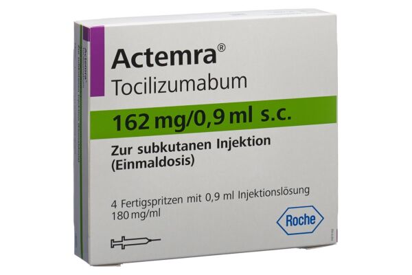 Actemra Inj Lös 162 mg/0.9ml Fertigspritze 4 Stk