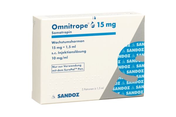 Omnitrope cartouche pour SurePal sol inj 15 mg/1.5ml 5 pce