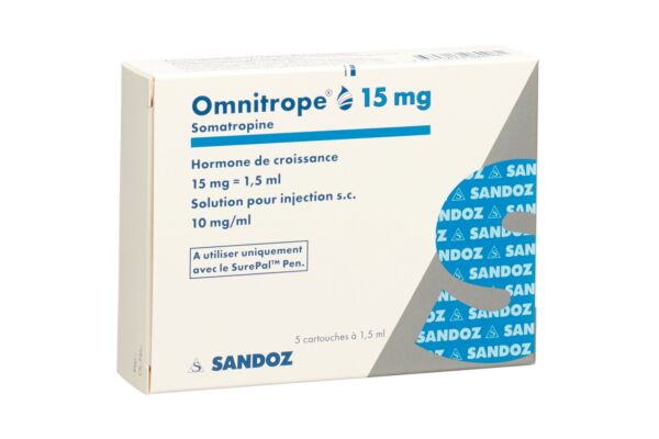 Omnitrope Patrone für SurePal Inj Lös 15 mg/1.5ml 5 Stk