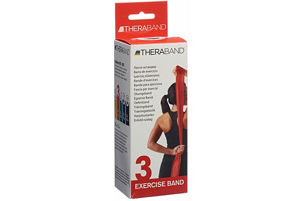 Thera Band 2.5mx12.7cm rouge moyen fort