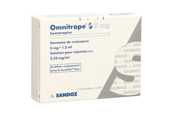 Omnitrope cartouche pour SurePal sol inj 5 mg/1.5ml 5 pce