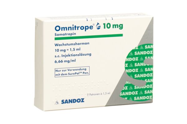 Omnitrope cartouche pour SurePal sol inj 10 mg/1.5ml 5 pce