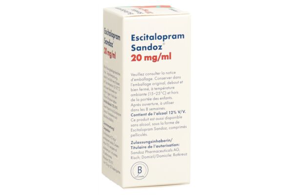 Escitalopram Sandoz gouttes 20 mg/ml fl 15 ml