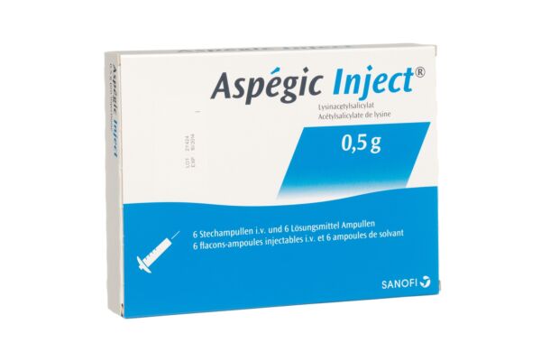 Aspégic Inject Trockensub 0.5 g cum Solvens Durchstf 6 Stk
