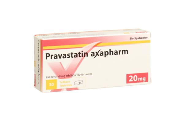 Pravastatin axapharm Tabl 20 mg (teilbar) 30 Stk