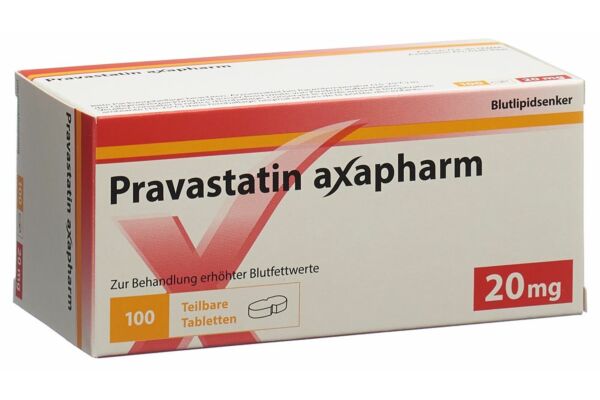 Pravastatin axapharm Tabl 20 mg (teilbar) 100 Stk