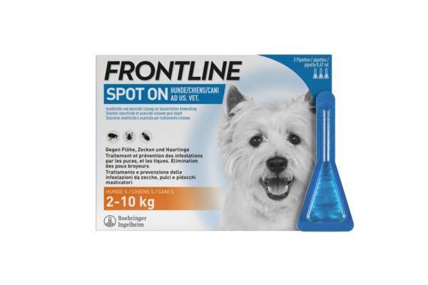 Frontline spot on chien S liste D 3 x 0.67 ml