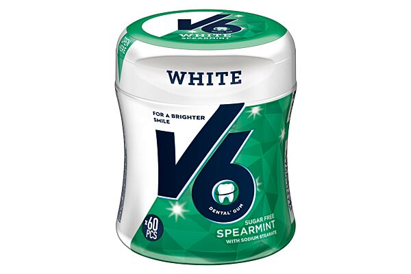 V6 White chewing gum Spearmint bte 60 pce